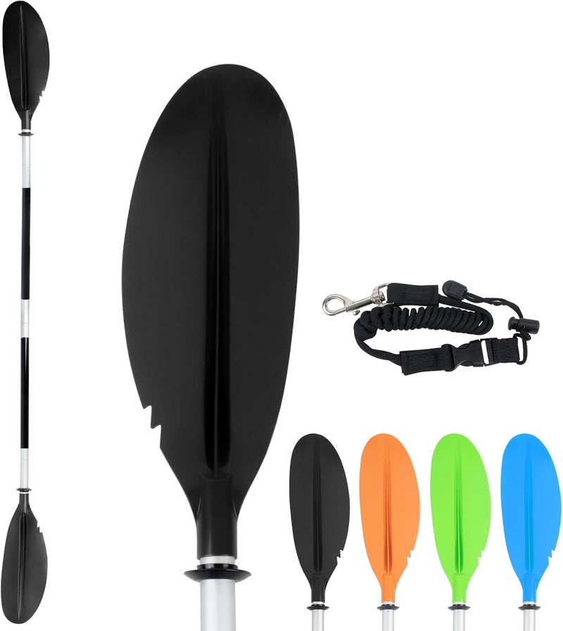 DEDU Kayak Paddle, Boat Paddle 88in 4 Piece Fishing Kayak Paddle, Kayak Oars Paddles Adjustable Lightweight Detachable Aluminum Alloy Shaft with Paddle Leash for Adult - Image 1